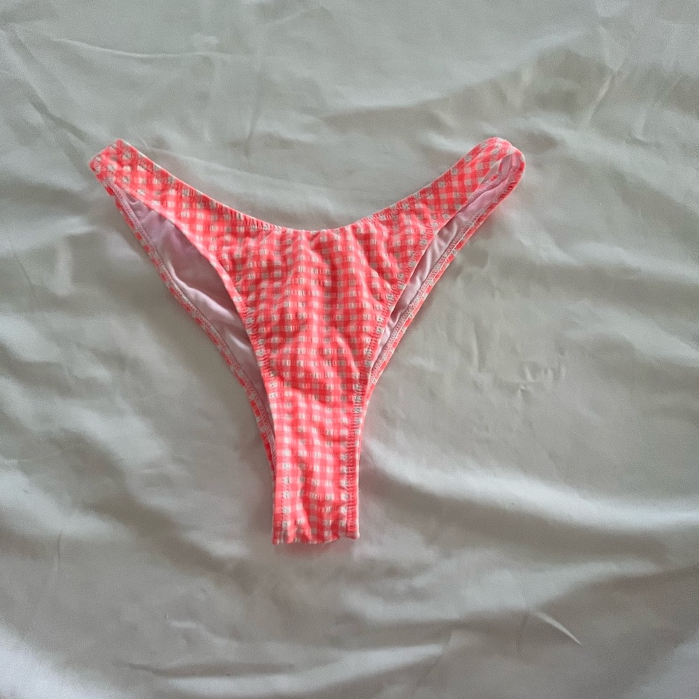 Pink Gingham high cutBikini Bottom